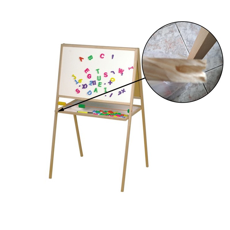 Tablita magnetica pentru scolari, 2 fete scriere, 107x64 cm, stativ lemn, RESIGILAT - imagine 3